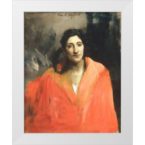 Gitana White Modern Wood Framed Art Print by Sargent, John Singer