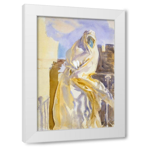 Arab Woman White Modern Wood Framed Art Print by Sargent, John Singer
