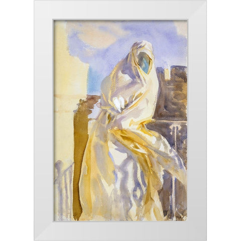 Arab Woman White Modern Wood Framed Art Print by Sargent, John Singer