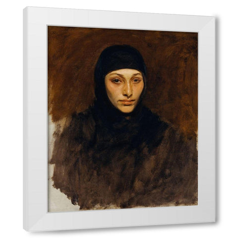 Egyptian Woman White Modern Wood Framed Art Print by Sargent, John Singer