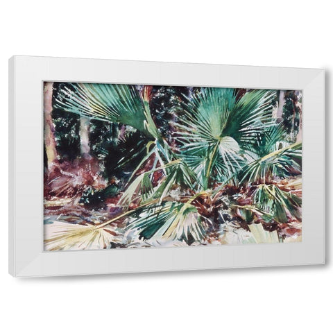 Palmettos White Modern Wood Framed Art Print by Sargent, John Singer