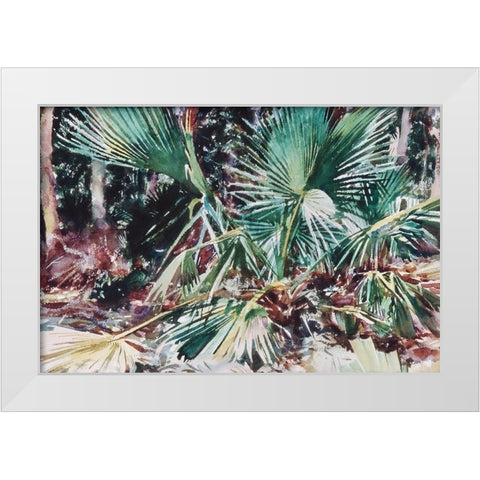 Palmettos White Modern Wood Framed Art Print by Sargent, John Singer