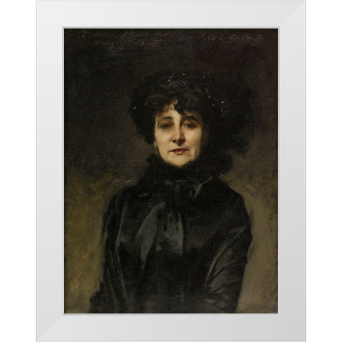 Portrait de Madame Allouard-Jouan White Modern Wood Framed Art Print by Sargent, John Singer