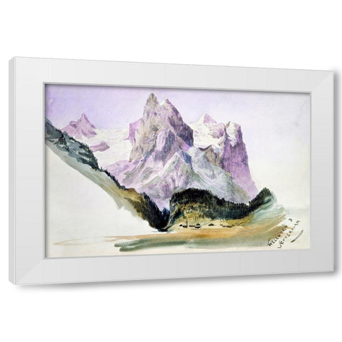 Wellhorn and Wetterhorn from Brunig White Modern Wood Framed Art Print by Sargent, John Singer