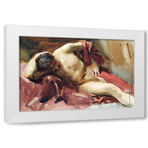 Italian Model White Modern Wood Framed Art Print by Sargent, John Singer