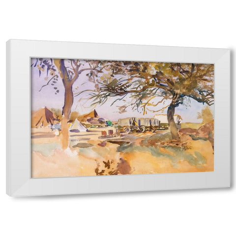 Military Camp White Modern Wood Framed Art Print by Sargent, John Singer