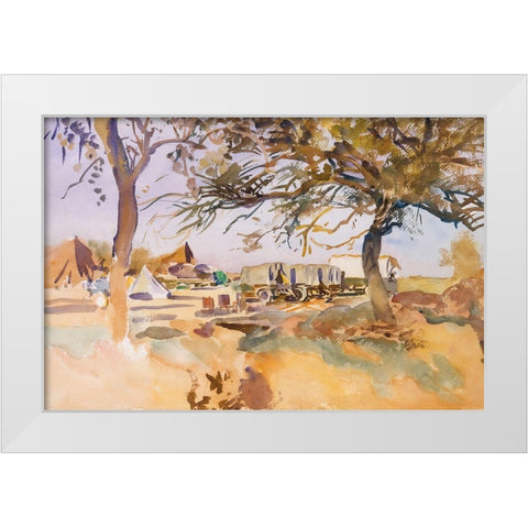 Military Camp White Modern Wood Framed Art Print by Sargent, John Singer