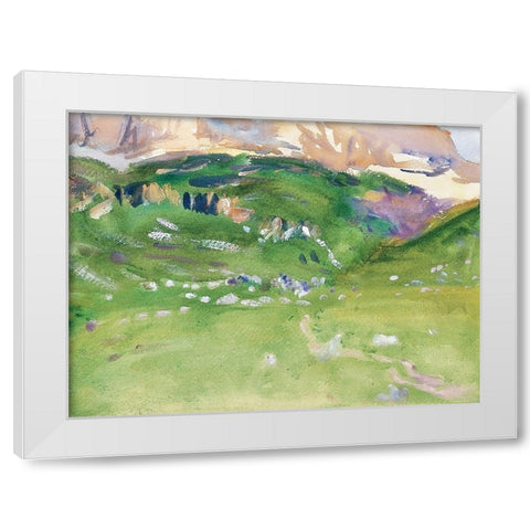 Sellar Alp-Dolomites White Modern Wood Framed Art Print by Sargent, John Singer