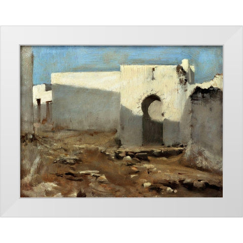 Moorish Buildings in Sunlight White Modern Wood Framed Art Print by Sargent, John Singer