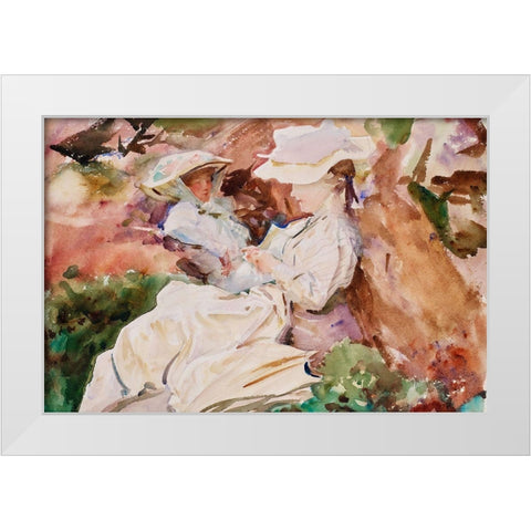 Simplon - Mrs Barnard and her Daughter Dorothy White Modern Wood Framed Art Print by Sargent, John Singer