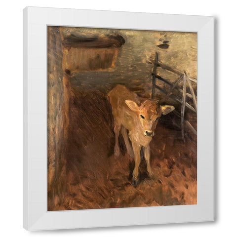 A Jersey CalfÂ  White Modern Wood Framed Art Print by Sargent, John Singer