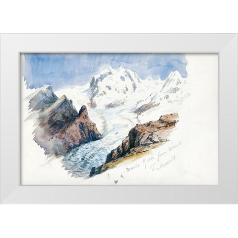 Monte Rosa from Hornli-Zermatt White Modern Wood Framed Art Print by Sargent, John Singer