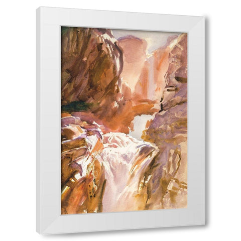 Mountain Torrent White Modern Wood Framed Art Print by Sargent, John Singer