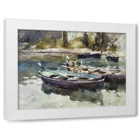 Small Boats White Modern Wood Framed Art Print by Sargent, John Singer