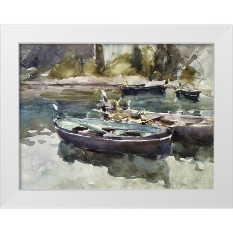 Small Boats White Modern Wood Framed Art Print by Sargent, John Singer