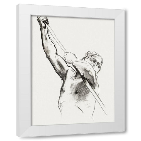 Male Torso with Pole White Modern Wood Framed Art Print by Sargent, John Singer