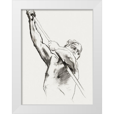 Male Torso with Pole White Modern Wood Framed Art Print by Sargent, John Singer