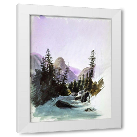 Alpine View-Murren White Modern Wood Framed Art Print by Sargent, John Singer