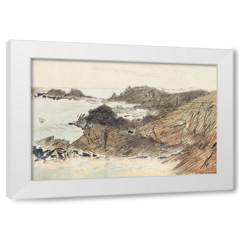 Rocky Coast White Modern Wood Framed Art Print by Sargent, John Singer