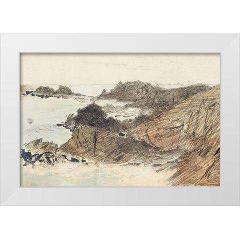 Rocky Coast White Modern Wood Framed Art Print by Sargent, John Singer