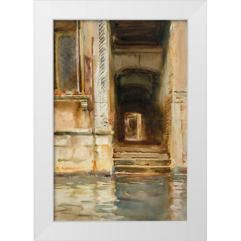 Venetian Passageway White Modern Wood Framed Art Print by Sargent, John Singer