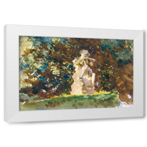 Boboli Garden-Florence White Modern Wood Framed Art Print by Sargent, John Singer
