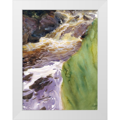 Rushing Water White Modern Wood Framed Art Print by Sargent, John Singer