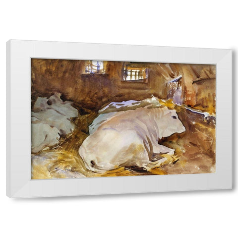 Oxen White Modern Wood Framed Art Print by Sargent, John Singer