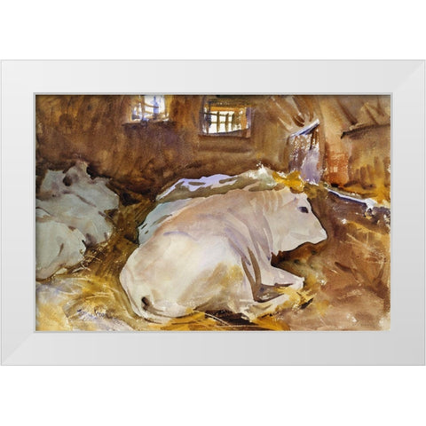 Oxen White Modern Wood Framed Art Print by Sargent, John Singer