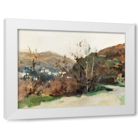 Spanish Landscape White Modern Wood Framed Art Print by Sargent, John Singer