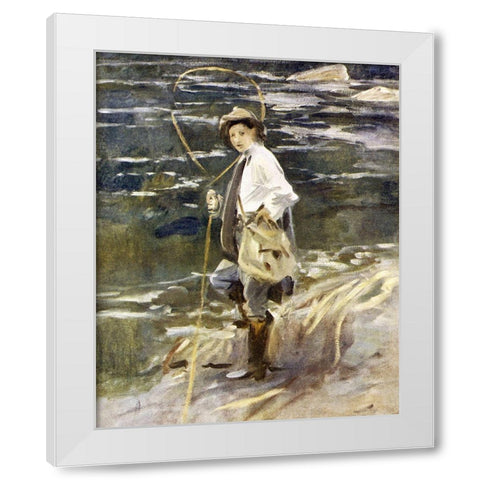 Angling in British Art Through Five Centuries White Modern Wood Framed Art Print by Sargent, John Singer