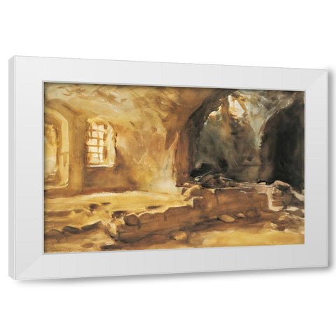 Ruined Cellar Arras White Modern Wood Framed Art Print by Sargent, John Singer