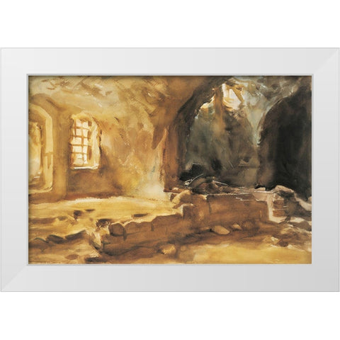 Ruined Cellar Arras White Modern Wood Framed Art Print by Sargent, John Singer