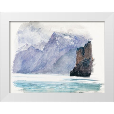 Mountain Lake from Switzerland White Modern Wood Framed Art Print by Sargent, John Singer