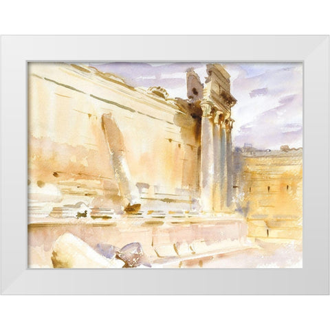 Temple of Bacchus-Baalbek White Modern Wood Framed Art Print by Sargent, John Singer