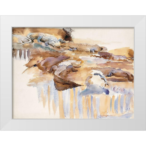 Alligators White Modern Wood Framed Art Print by Sargent, John Singer