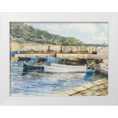 Boats White Modern Wood Framed Art Print by Sargent, John Singer
