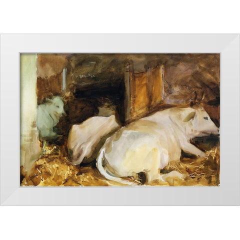 Three Oxen White Modern Wood Framed Art Print by Sargent, John Singer
