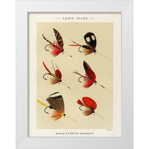 Lake Fishing Flies I from Favorite Flies and Their Histories White Modern Wood Framed Art Print by Marbury, Mary Orvis