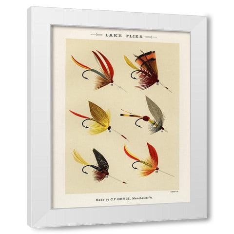 Lake Fishing Flies II from Favorite Flies and Their Histories White Modern Wood Framed Art Print by Marbury, Mary Orvis