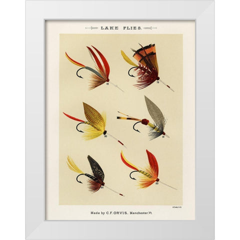 Lake Fishing Flies II from Favorite Flies and Their Histories White Modern Wood Framed Art Print by Marbury, Mary Orvis