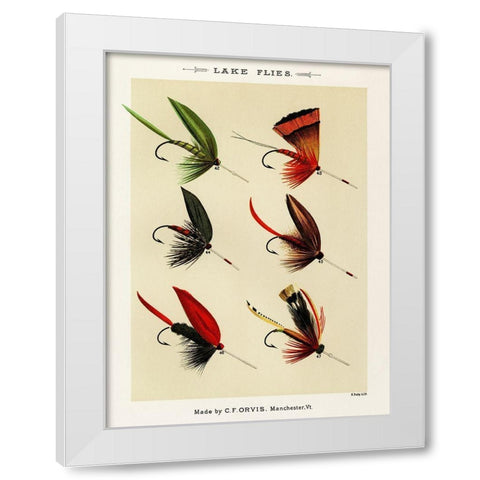 Lake Fishing Flies IV from Favorite Flies and Their Histories White Modern Wood Framed Art Print by Marbury, Mary Orvis