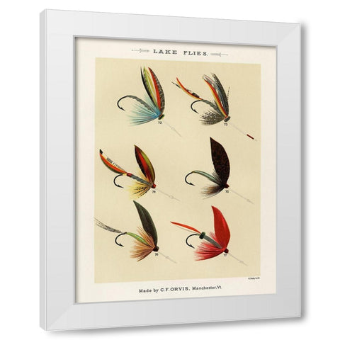 Lake Fishing Flies V from Favorite Flies and Their Histories White Modern Wood Framed Art Print by Marbury, Mary Orvis