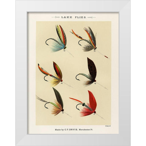 Lake Fishing Flies V from Favorite Flies and Their Histories White Modern Wood Framed Art Print by Marbury, Mary Orvis