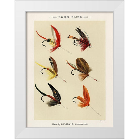 Lake Fishing Flies VI from Favorite Flies and Their Histories White Modern Wood Framed Art Print by Marbury, Mary Orvis