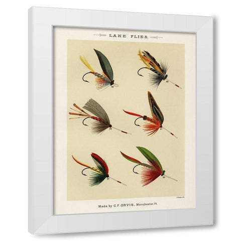 Lake Fishing Flies VII from Favorite Flies and Their Histories White Modern Wood Framed Art Print by Marbury, Mary Orvis