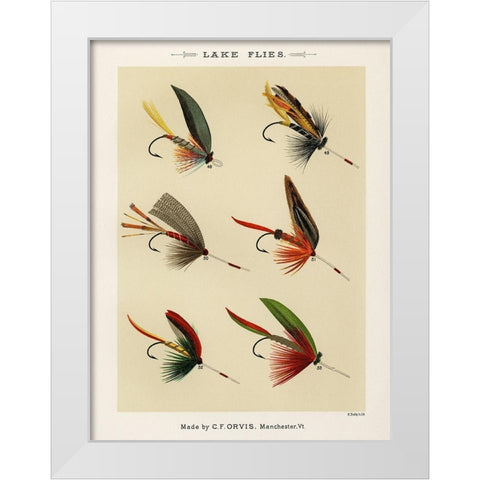 Lake Fishing Flies VII from Favorite Flies and Their Histories White Modern Wood Framed Art Print by Marbury, Mary Orvis