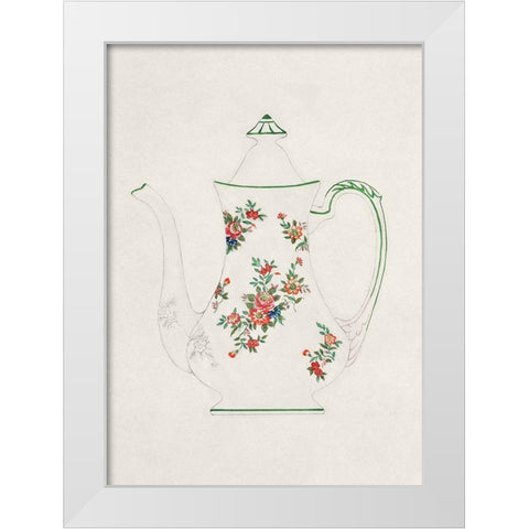 Design for a Noritake Teapot I White Modern Wood Framed Art Print by Noritake Designs