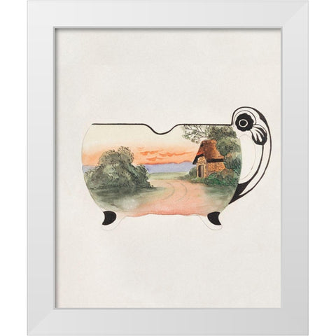 Design for a Noritake Sugar Bowl III White Modern Wood Framed Art Print by Noritake Designs