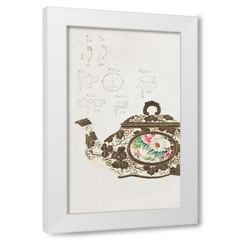 Design for a Noritake Teapot II White Modern Wood Framed Art Print by Noritake Designs